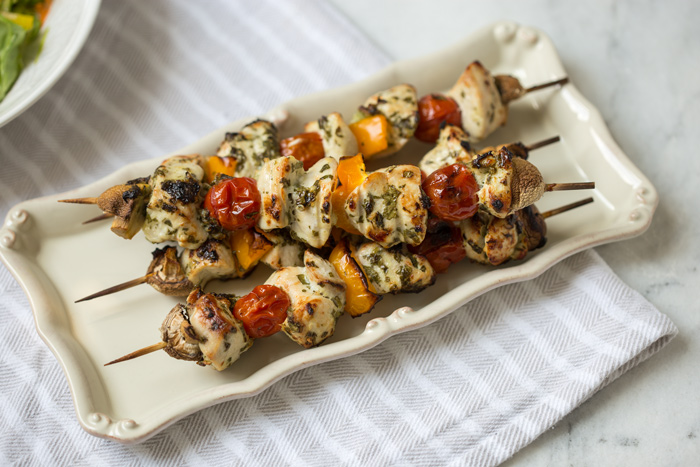 Jamie oliver style coriander and lime chicken kebabs